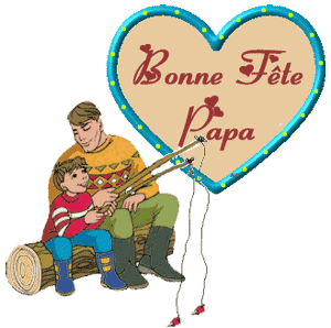 Gif animé bonne fête papa pêche